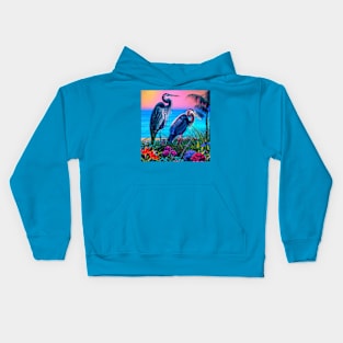 Great Blue Herons in The Caribbean Kids Hoodie